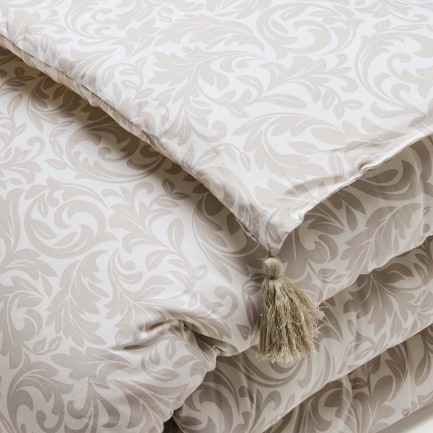 Édredon Avec Glands - Taupe - Damask Floralia - Image 4