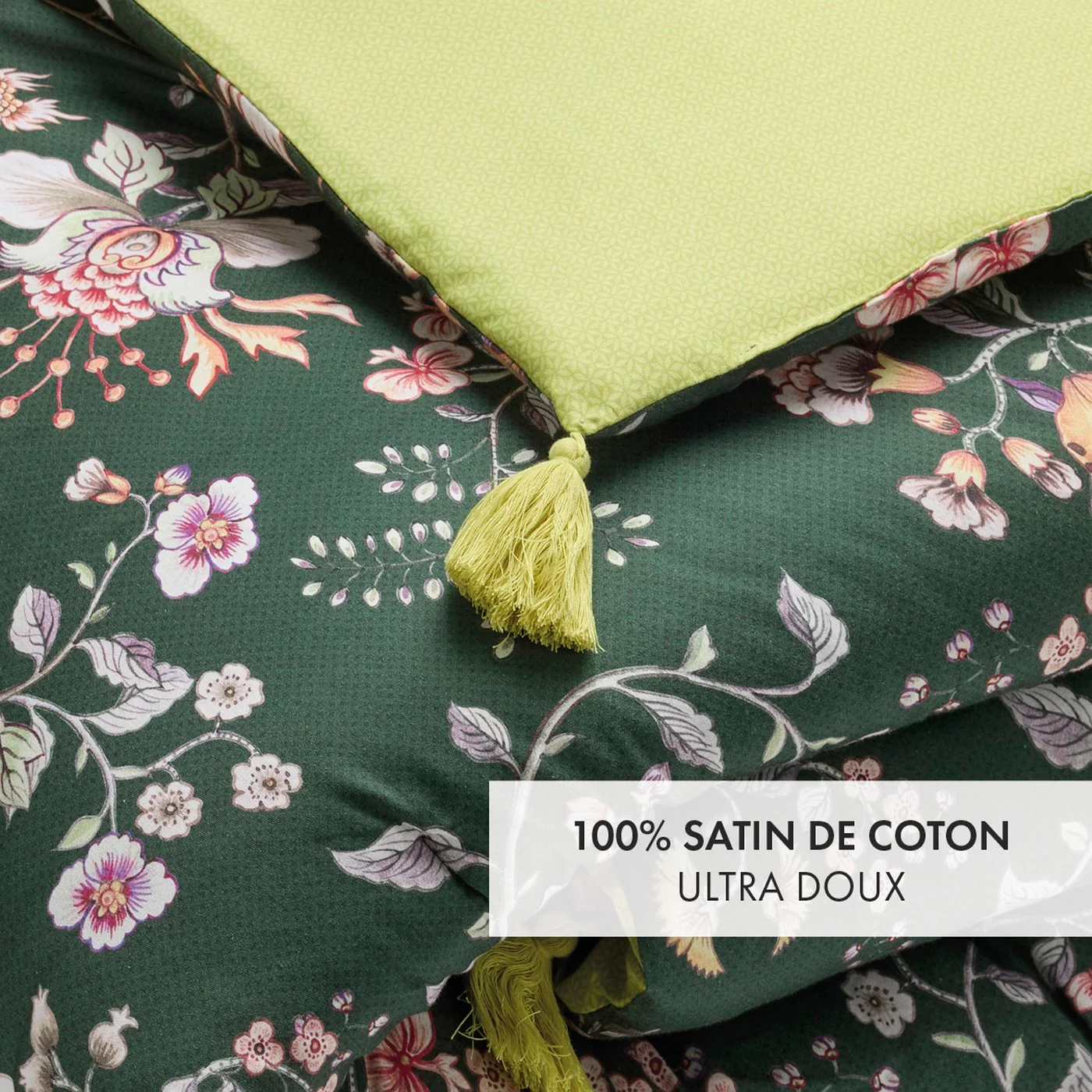 Édredon Avec Glands - Vert - Murmure Floral - Image 2