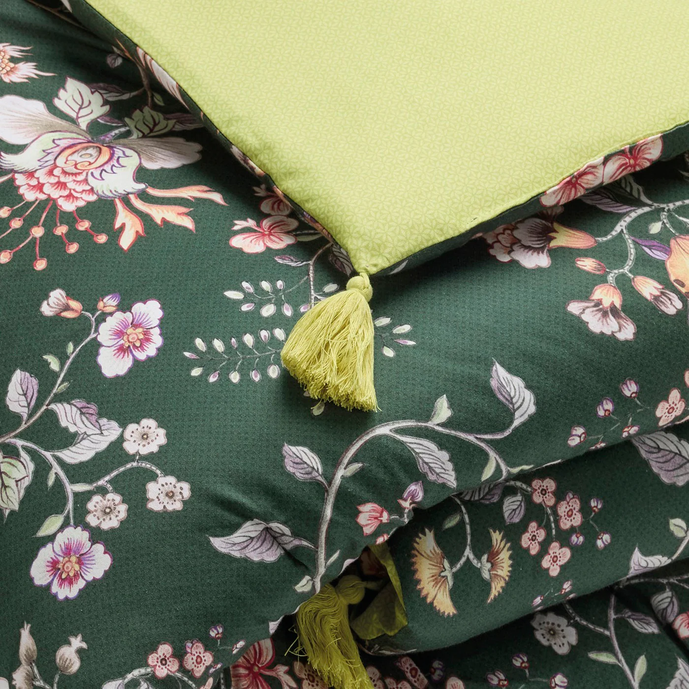 Édredon Avec Glands - Vert - Murmure Floral - Image 4