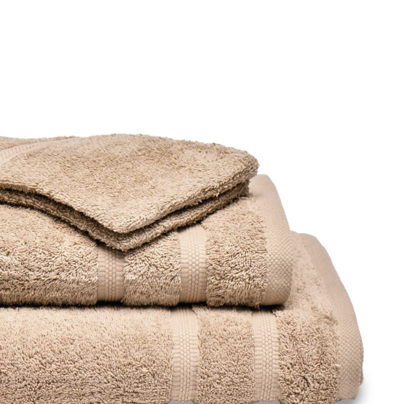 Ensemble Complet De Linge De Bain Coton Peigné - Taupe - Vague - Image 6