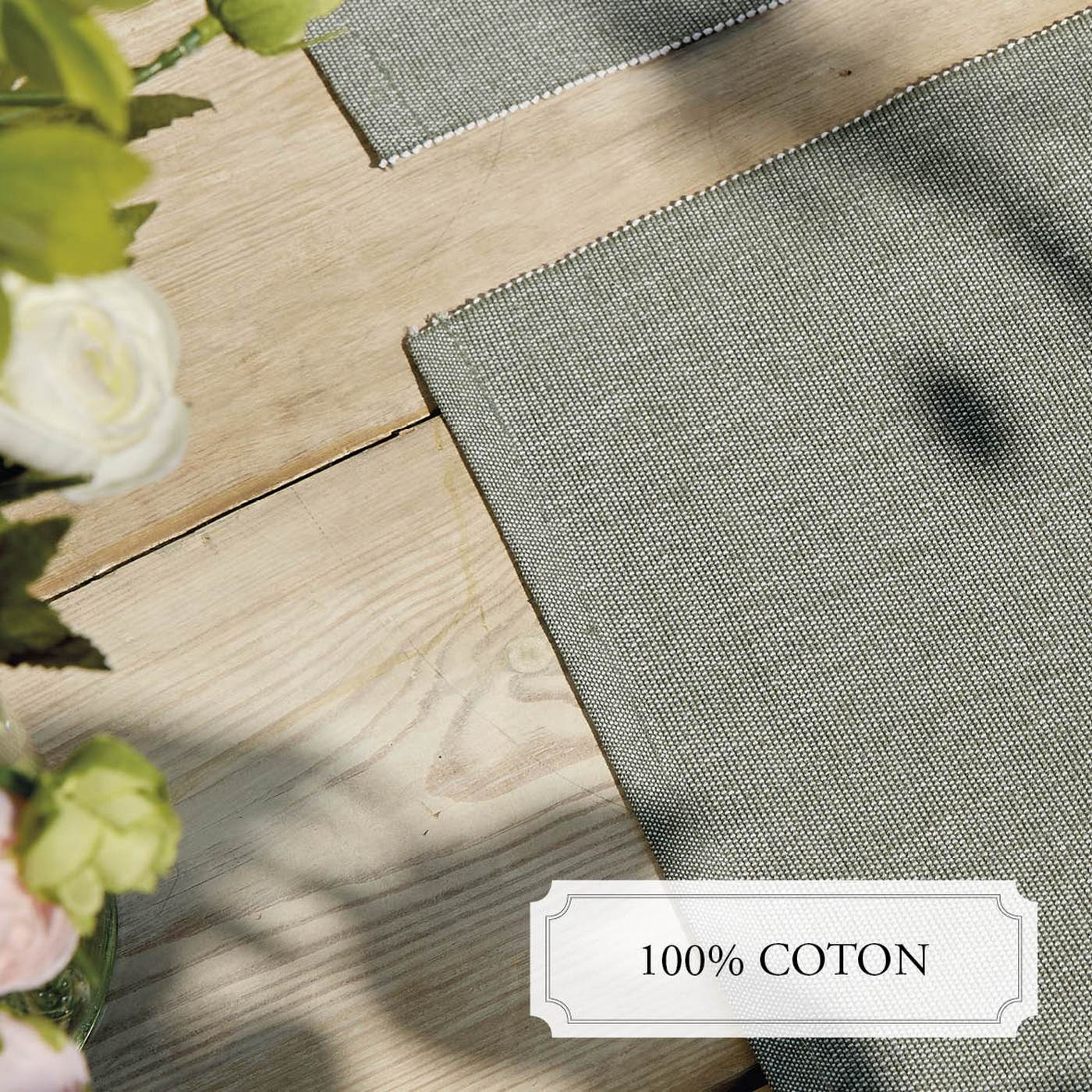 Ensemble De 4 Sets De Table - Coton - Vert Foncé - Image 2
