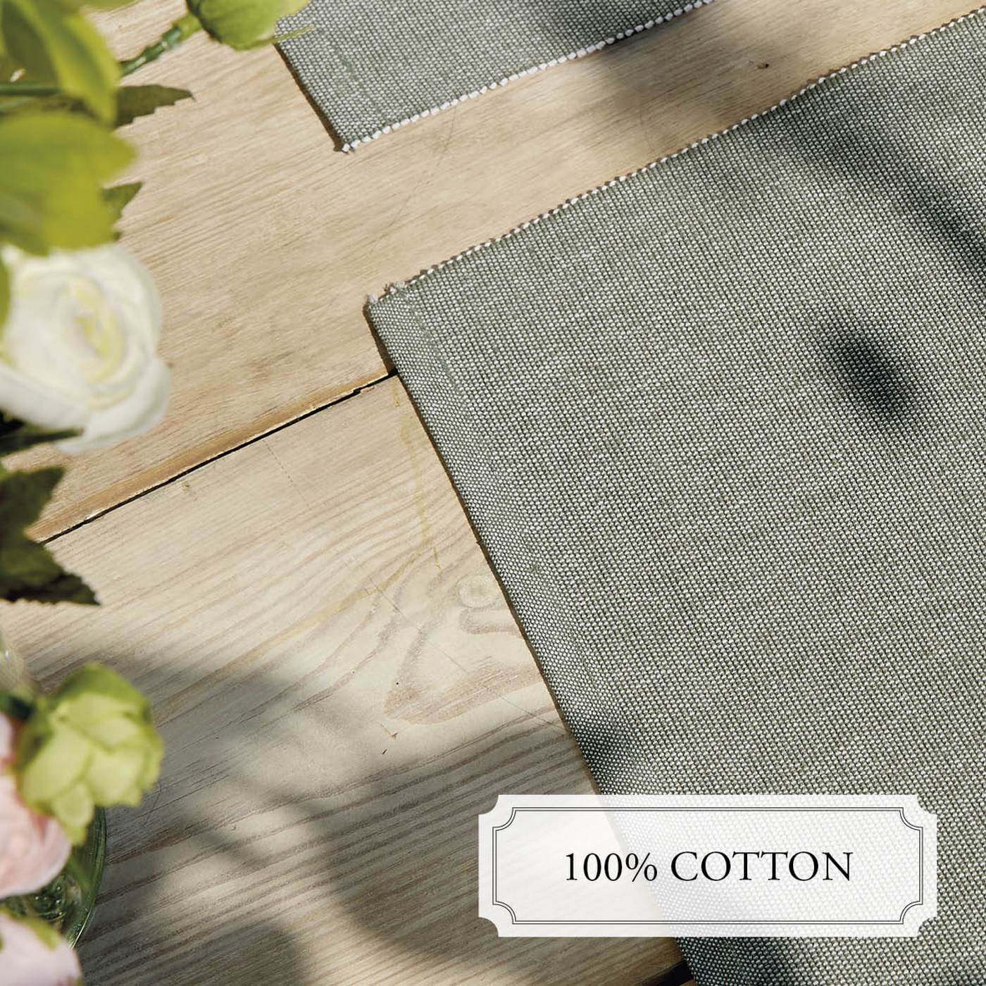 Ensemble De 4 Sets De Table - Coton - Vert Foncé - Image 3