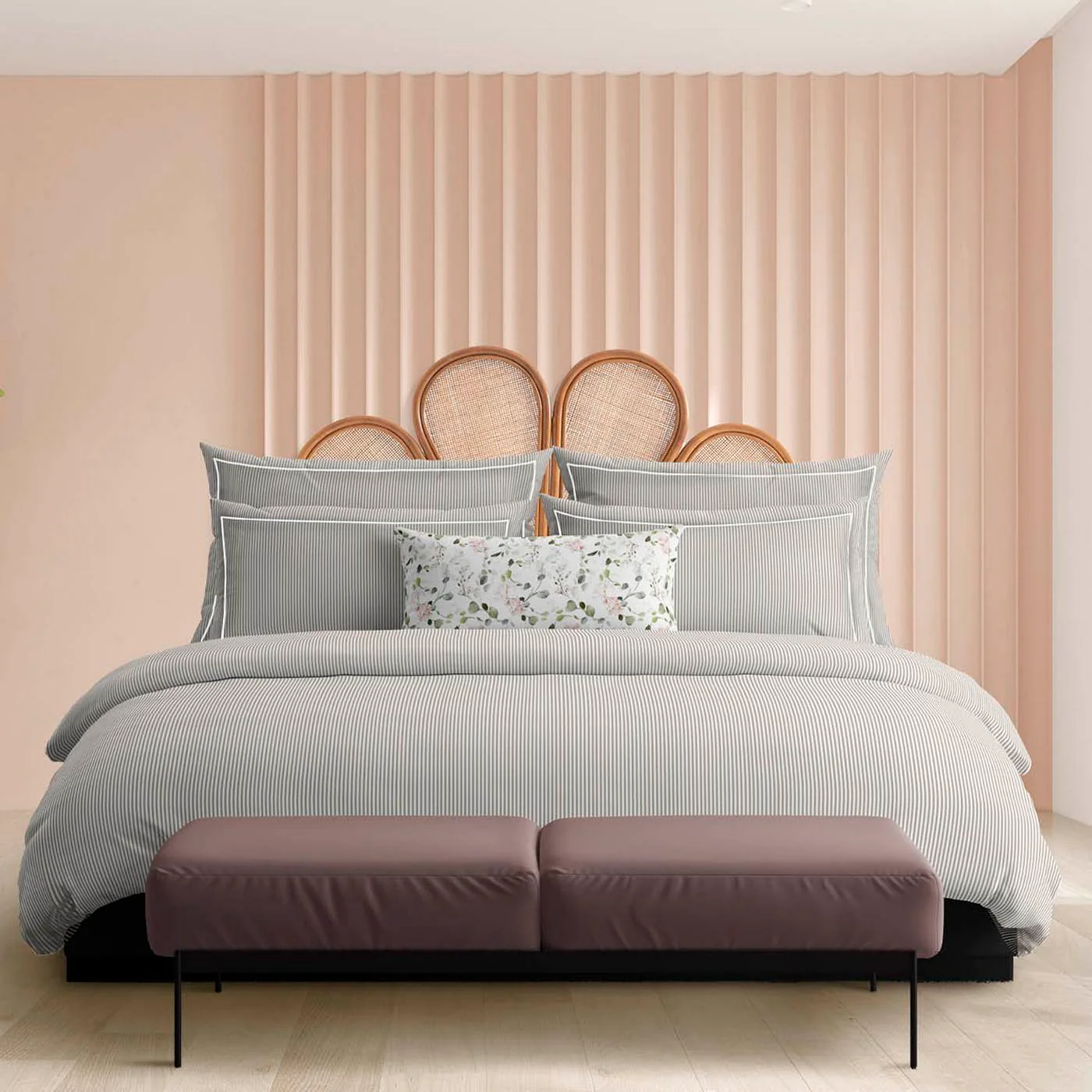 Ensemble De Draps Coton Percale - Taupe - Nantes - Image 3