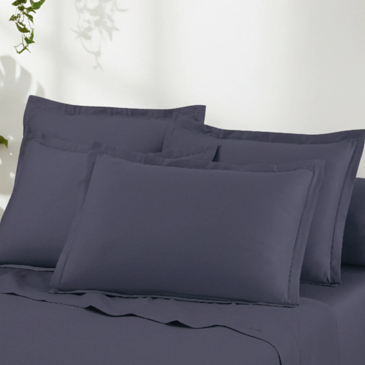 Ensemble De Draps Satin De Coton - Bleu 06 - Uni 1 Baratta - Image 4