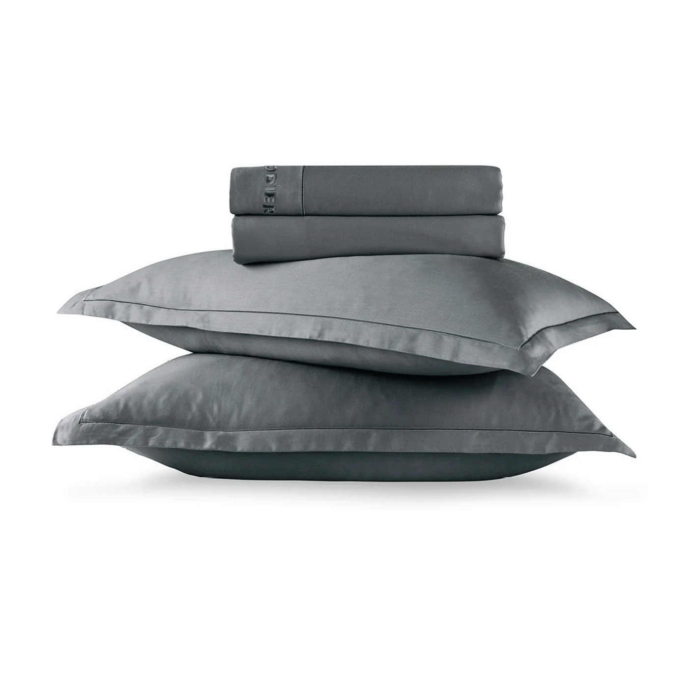 Ensemble De Draps Satin De Coton - Gris 02 - Uni 1 Baratta - Image 6