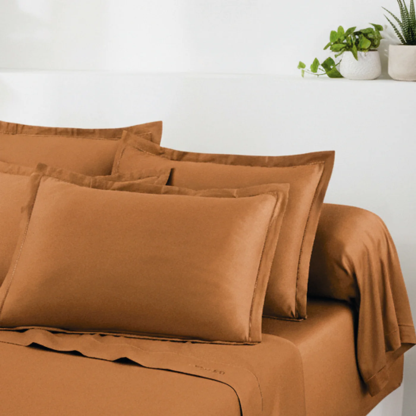 Ensemble De Draps Satin De Coton - Marron 01 - Uni 1 Baratta - Image 4