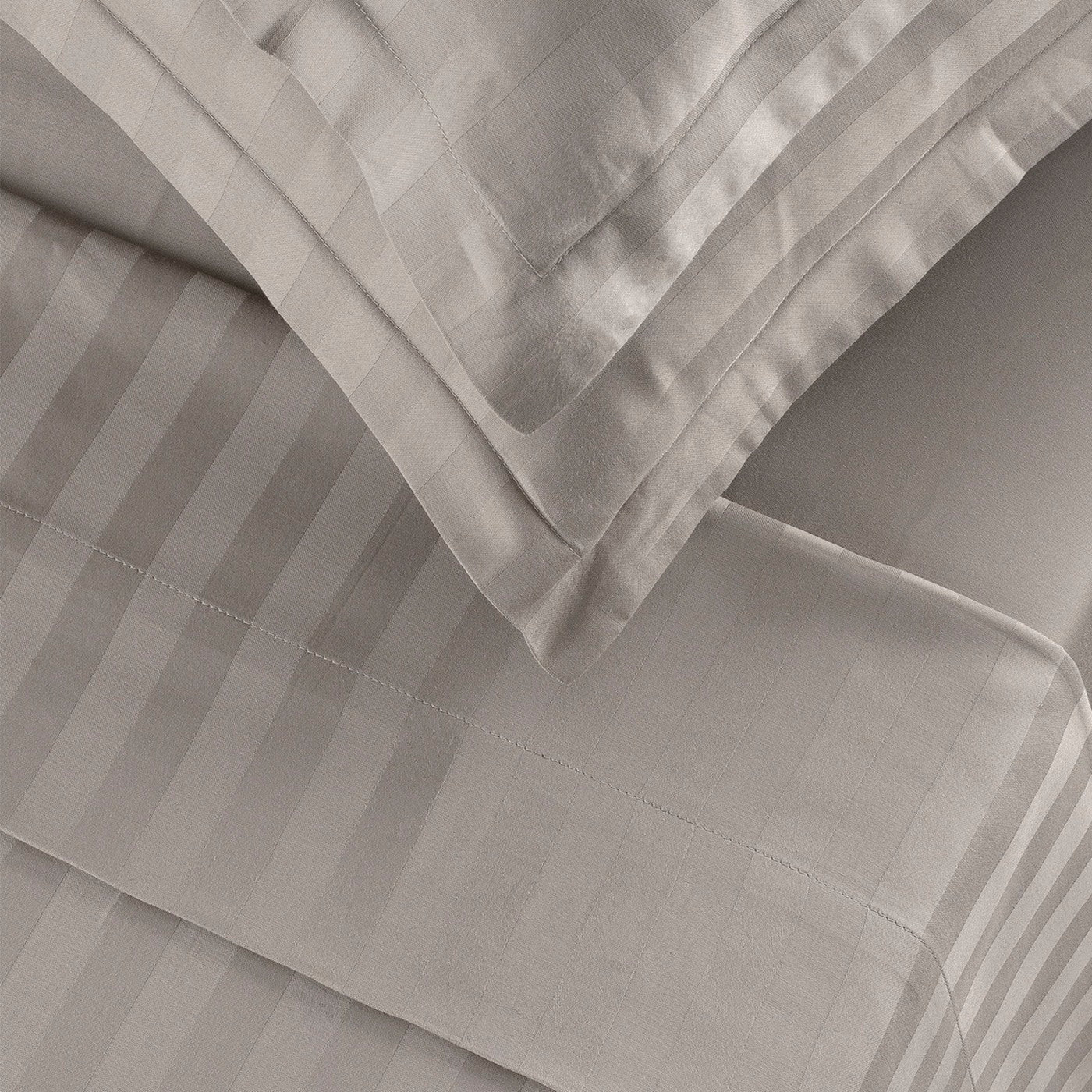 Ensemble De Draps Satin De Coton Rayure Tissé Dobby - Taupe - Dobby Stripe Woven - Image 4