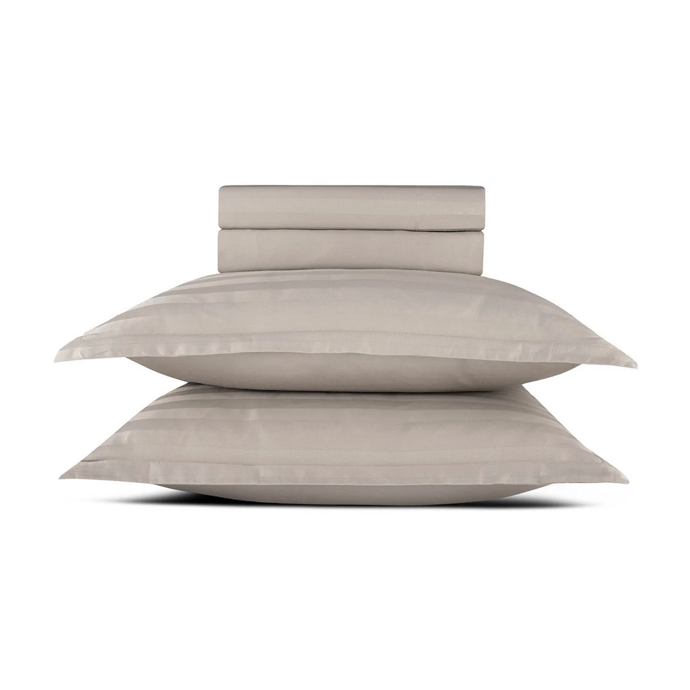 Ensemble De Draps Satin De Coton Rayure Tissé Dobby - Taupe - Dobby Stripe Woven - Image 5