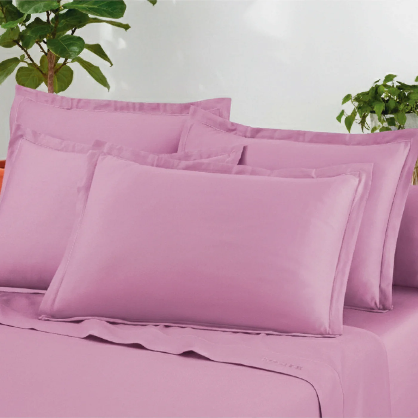Ensemble De Draps Satin De Coton - Rose 03 - Uni 1 Baratta - Image 4