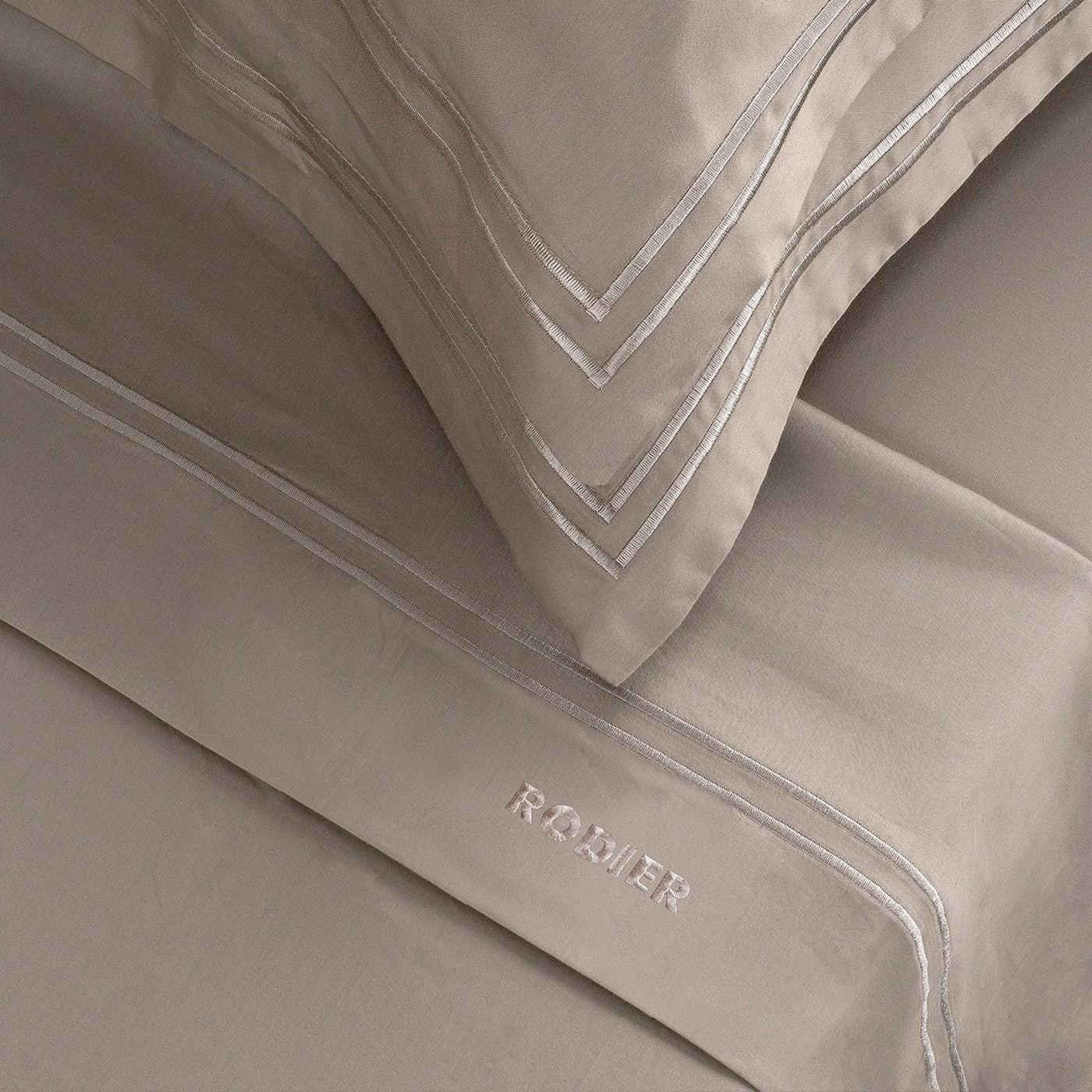 Ensemble De Draps Satin De Coton - Taupe / Taupe - Nice - Image 4
