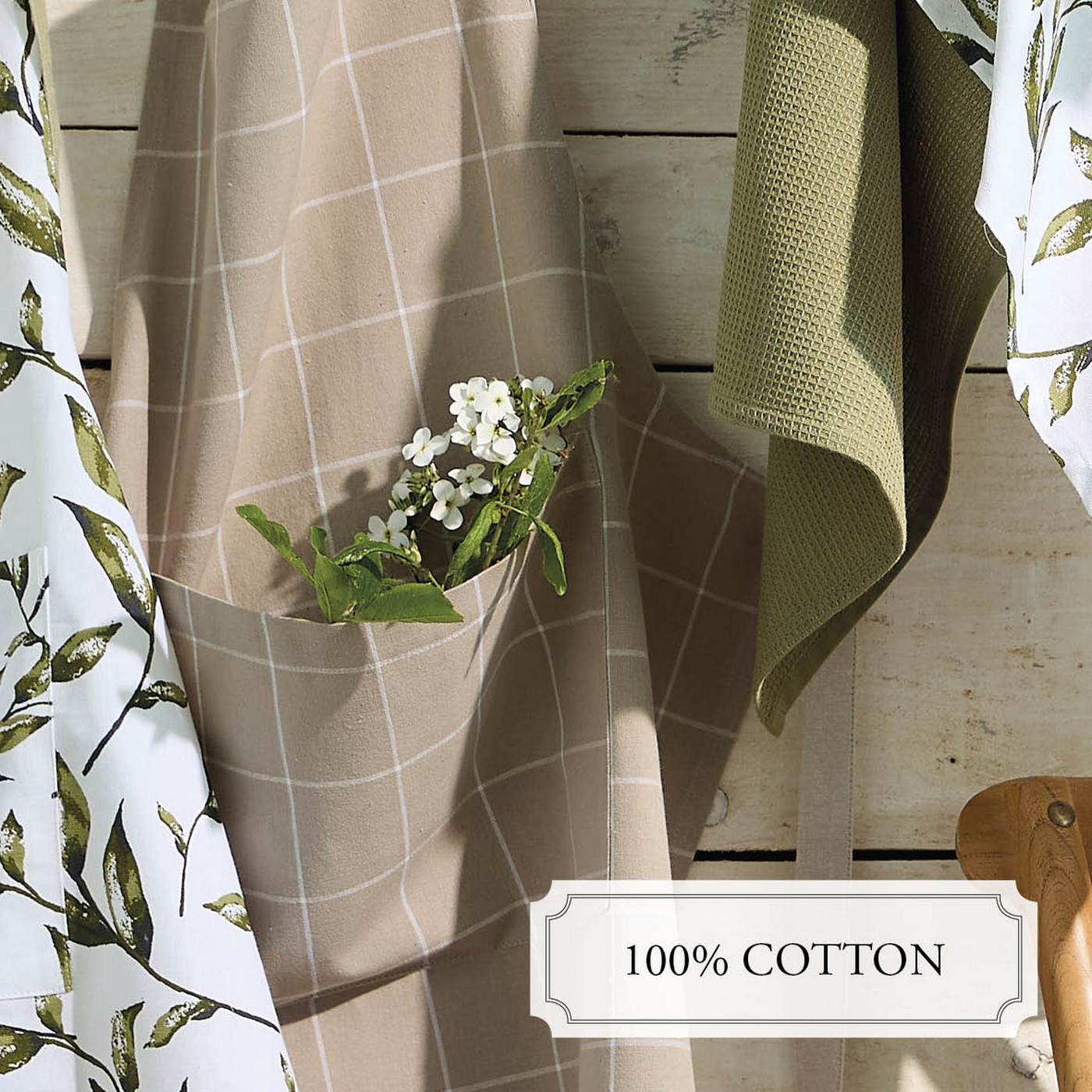 Ensemble Tablier, Gant De Cuisine Et Manique - Taupe - - Image 5