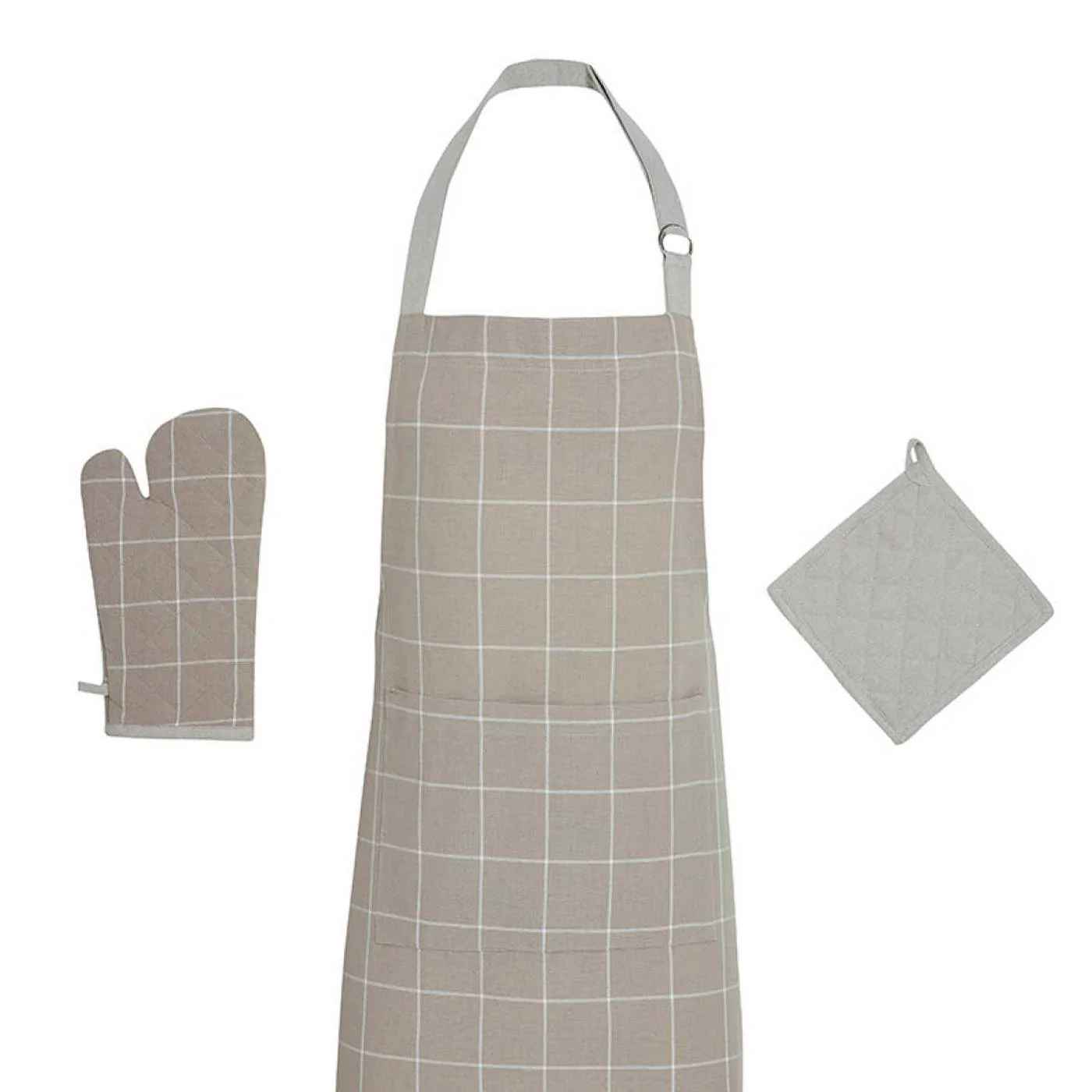 Ensemble Tablier, Gant De Cuisine Et Manique - Taupe - - Image 7