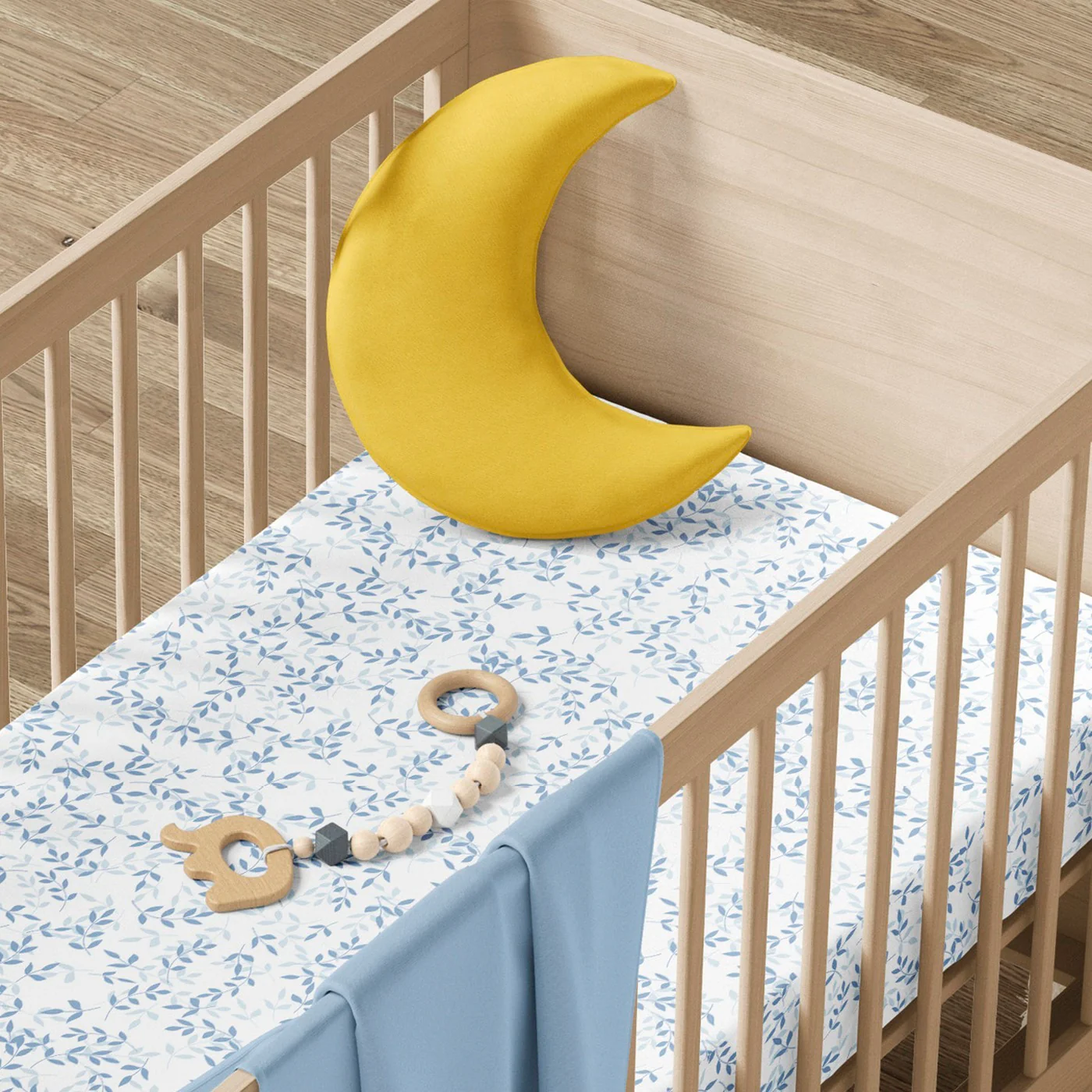 Housse De Couette + Taies D'Oreiller Bébé Satin De Coton - Blanc - Freya - Image 4
