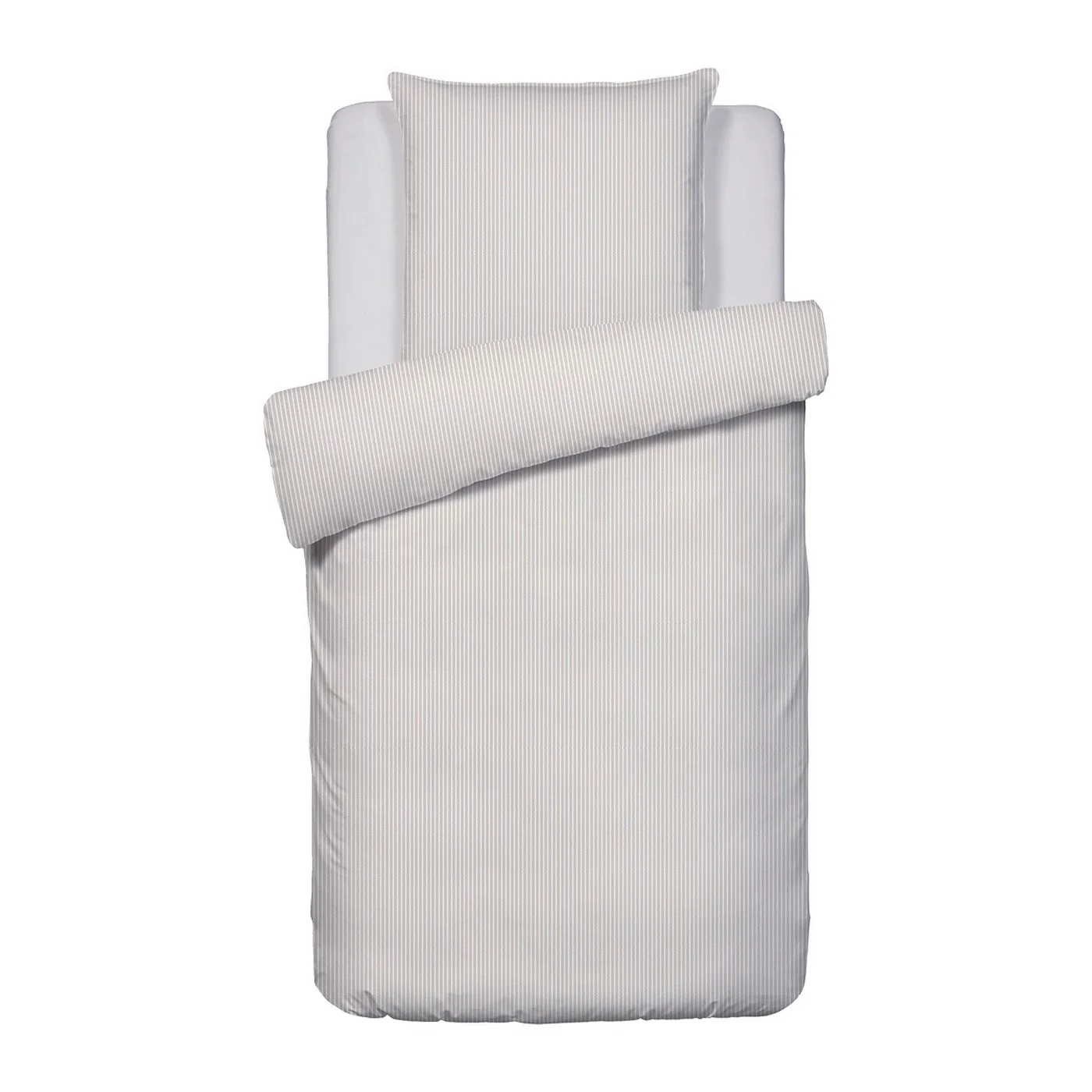 Housse De Couette + Taies D'Oreiller Coton Percale - Taupe - Nantes - Image 8
