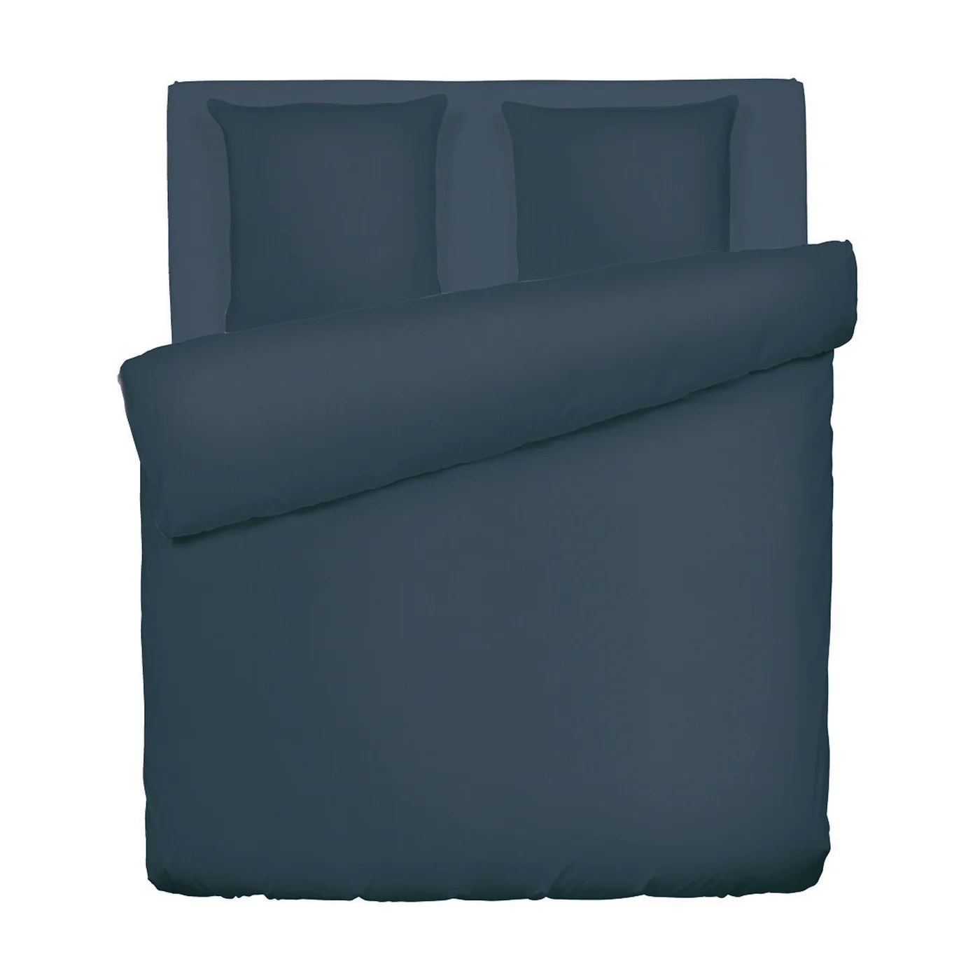 Housse De Couette + Taies D'Oreiller Gaze De Coton - Bleu 14 - Uni - Image 5