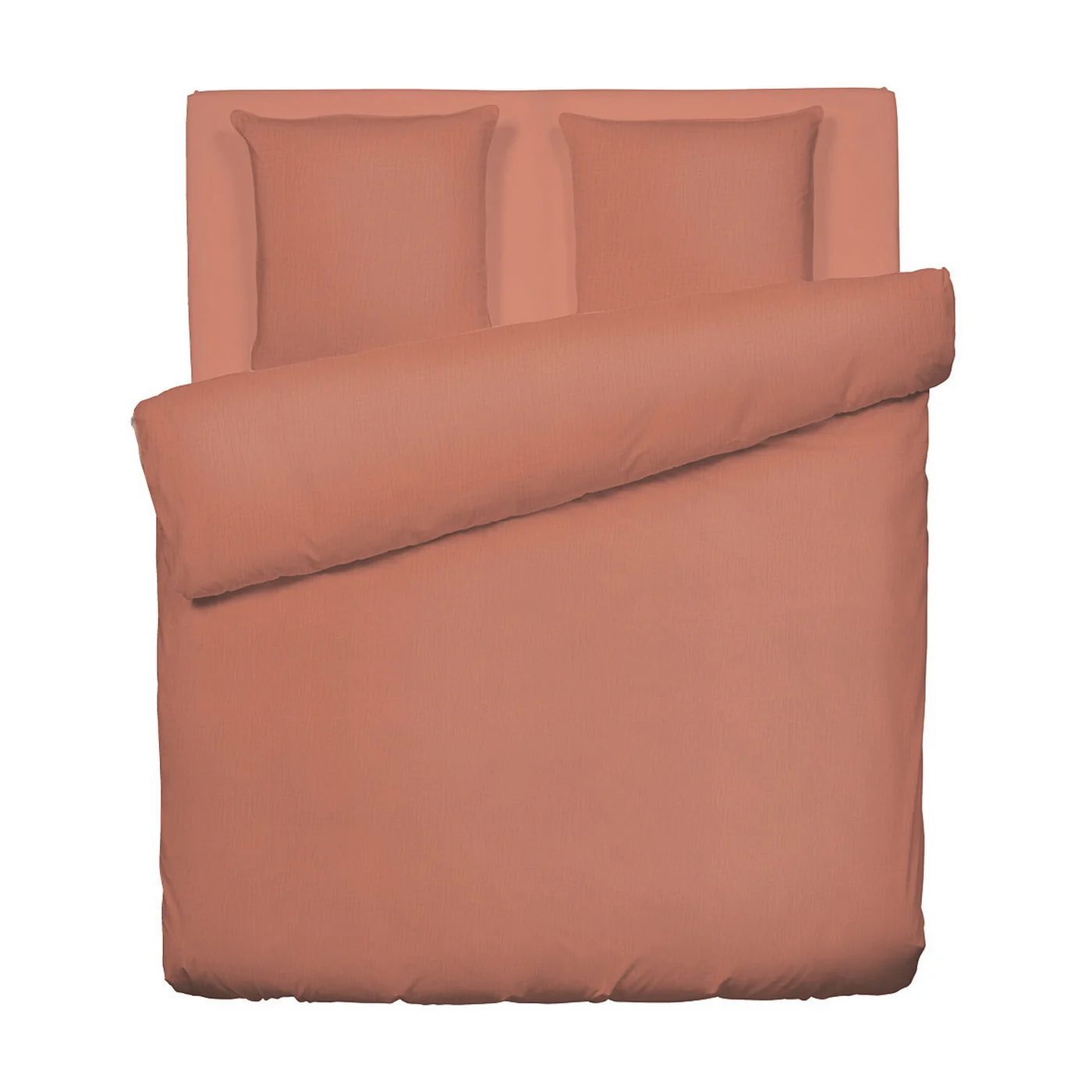 Housse De Couette + Taies D'Oreiller Gaze De Coton - Terracotta 02 - Uni - Image 5