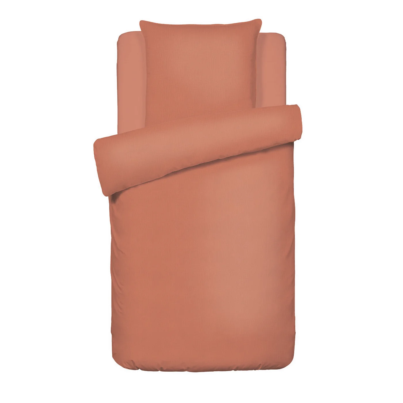 Housse De Couette + Taies D'Oreiller Gaze De Coton - Terracotta 02 - Uni - Image 6