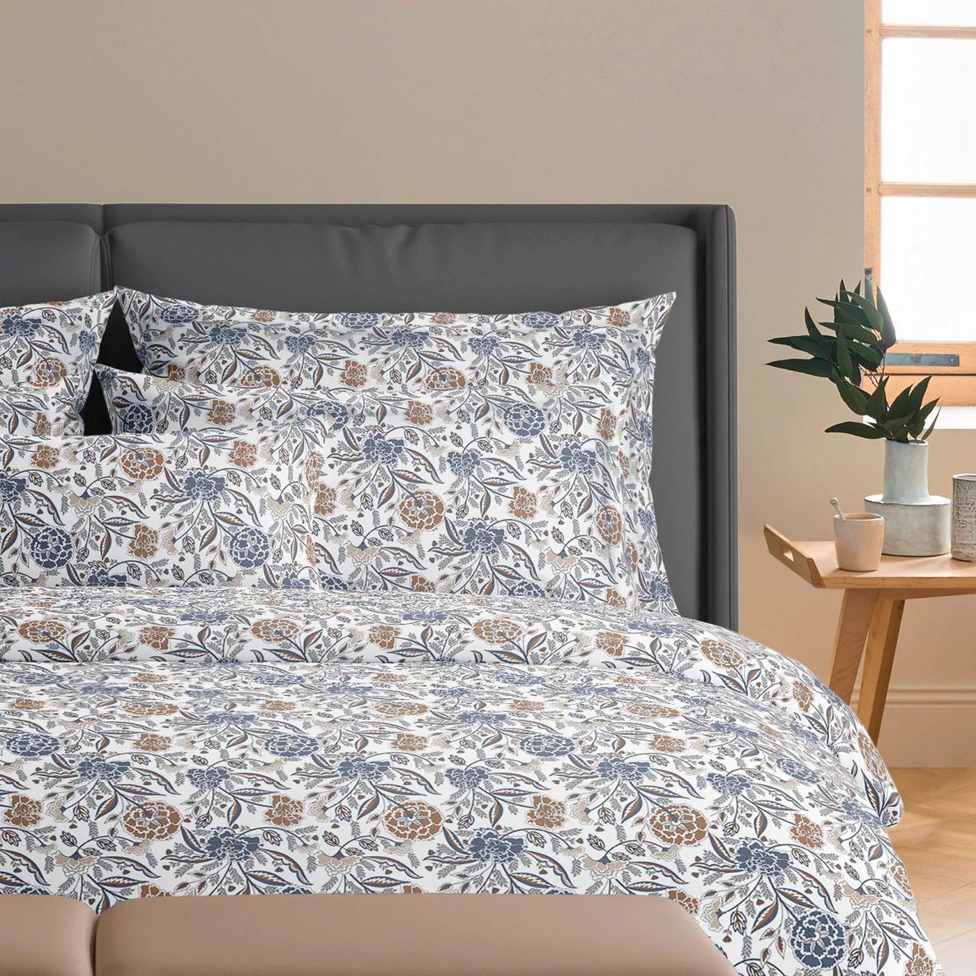 Housse De Couette + Taies D'Oreiller Satin De Coton - Blanc - Leela - Image 4