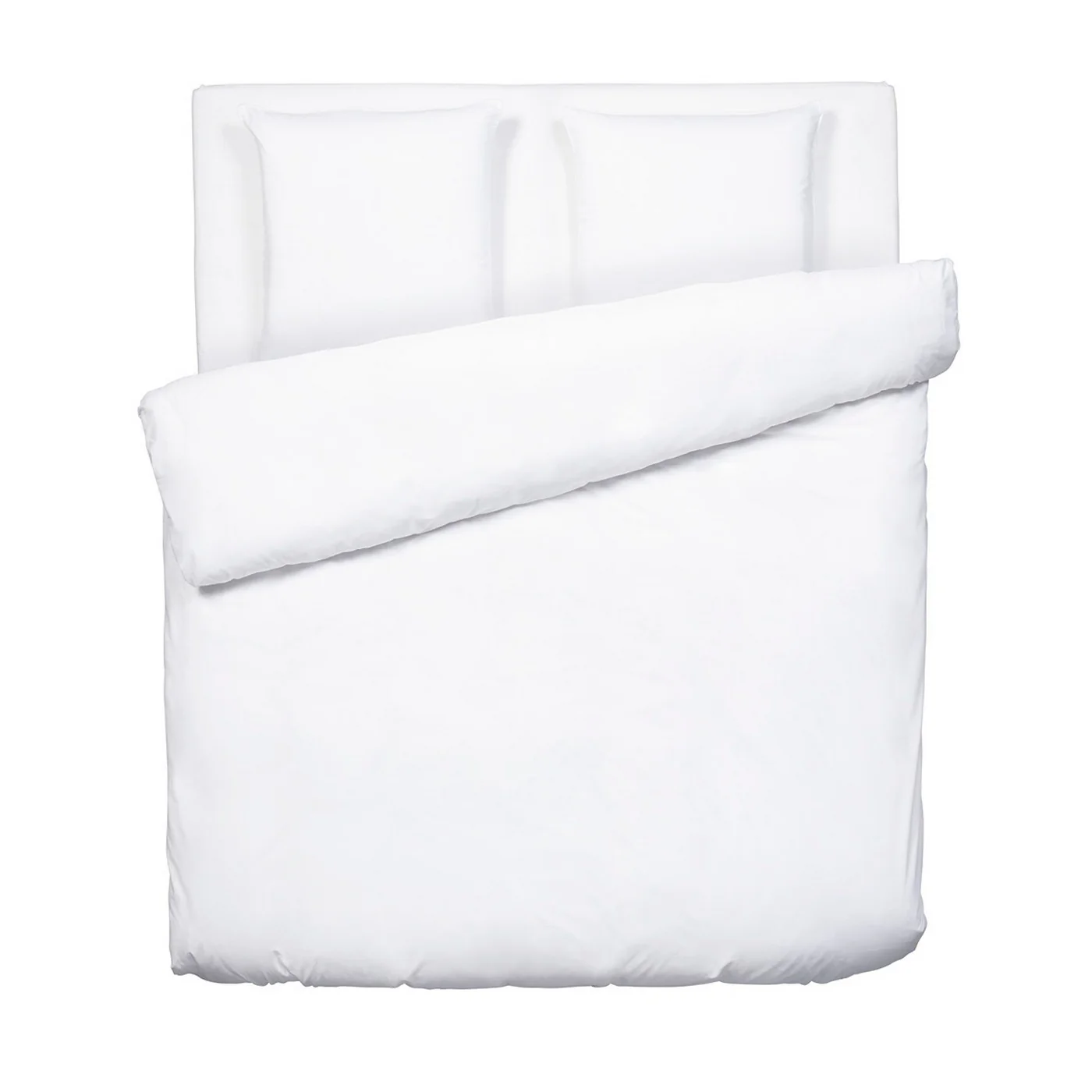 Housse De Couette + Taies D'Oreiller Satin De Coton - Blanc - Uni - Image 6