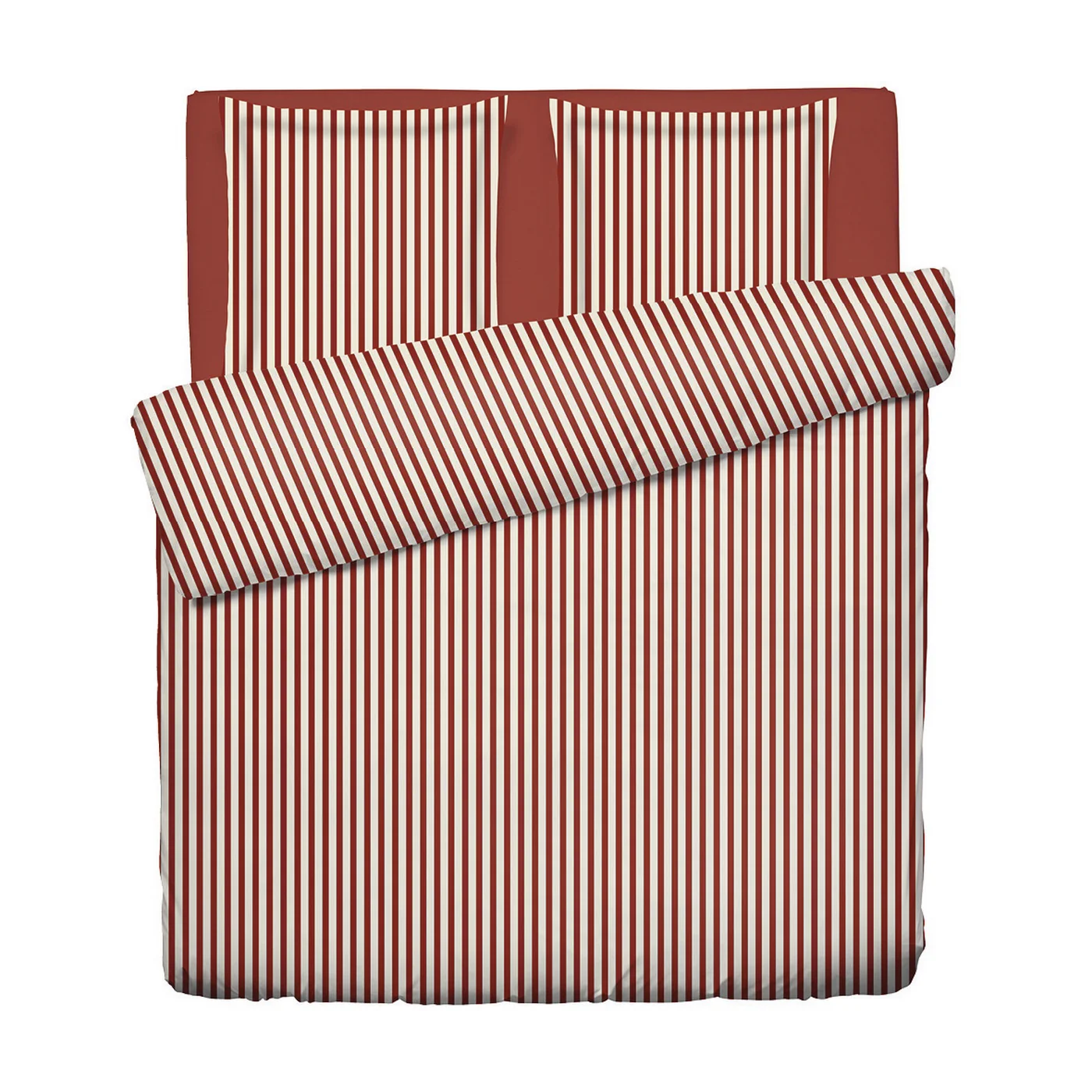 Housse De Couette + Taies D'Oreiller Satin De Coton - Rouge - Ysaline - Image 5