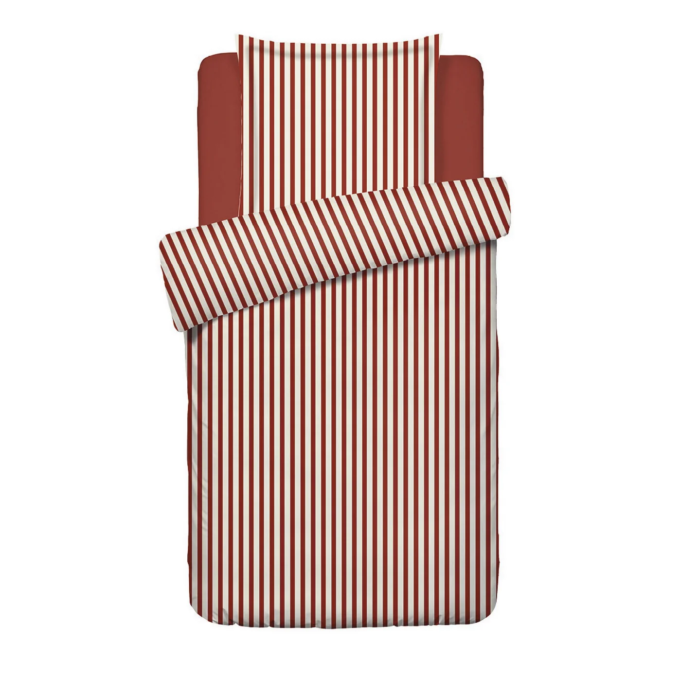 Housse De Couette + Taies D'Oreiller Satin De Coton - Rouge - Ysaline - Image 6