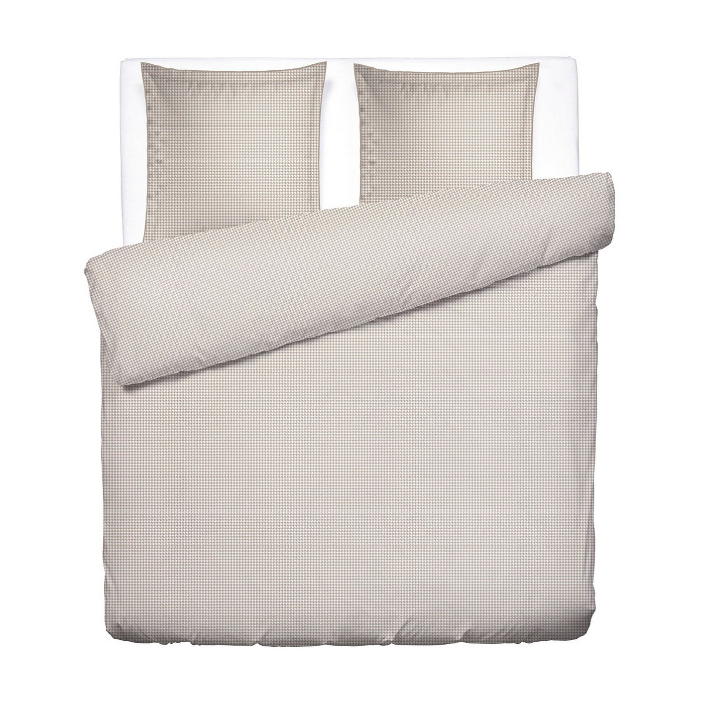 Housse De Couette + Taies D'Oreiller Satin De Coton - Taupe - Crochet Graphique - Image 5