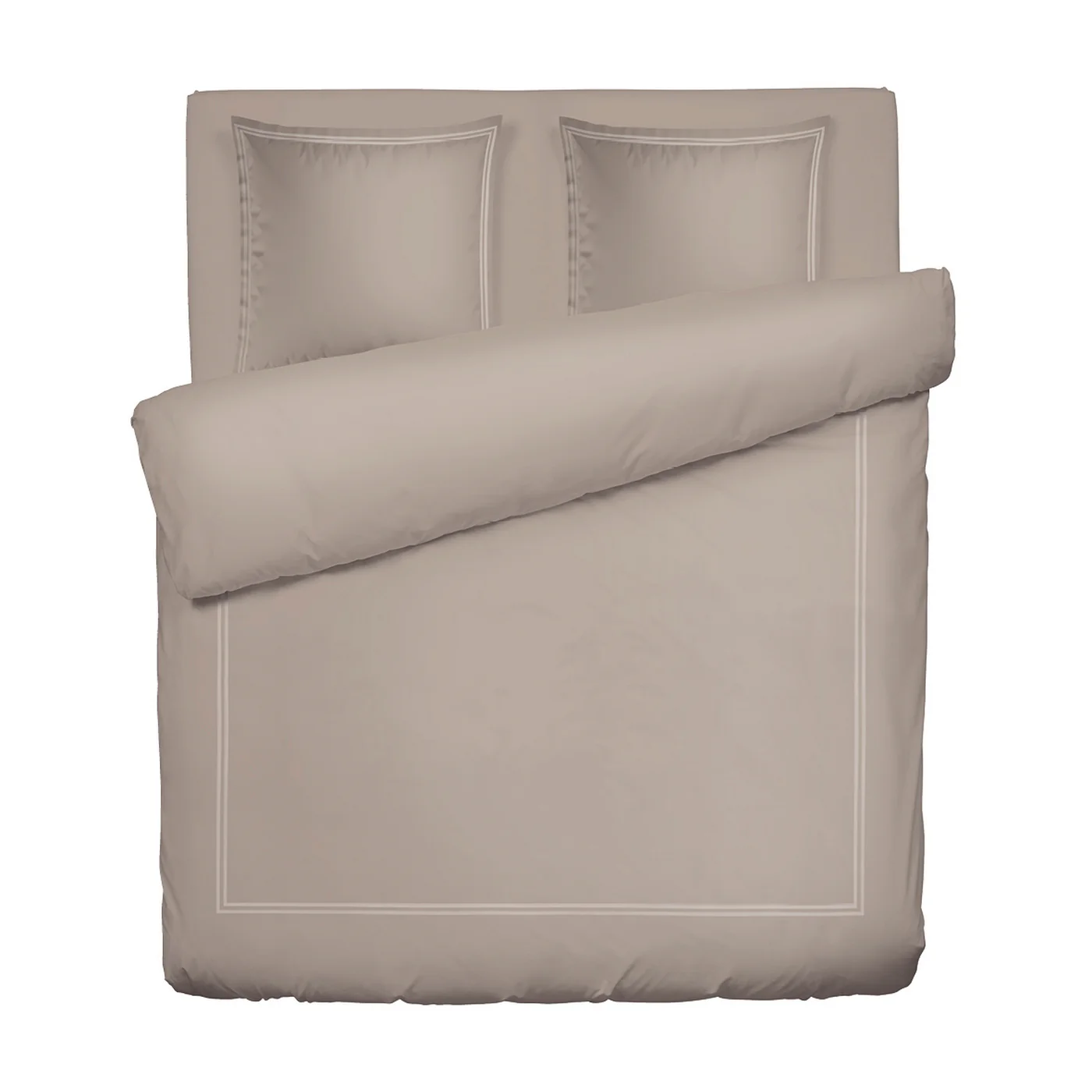 Housse De Couette + Taies D'Oreiller Satin De Coton - Taupe / Taupe - Nice - Image 6