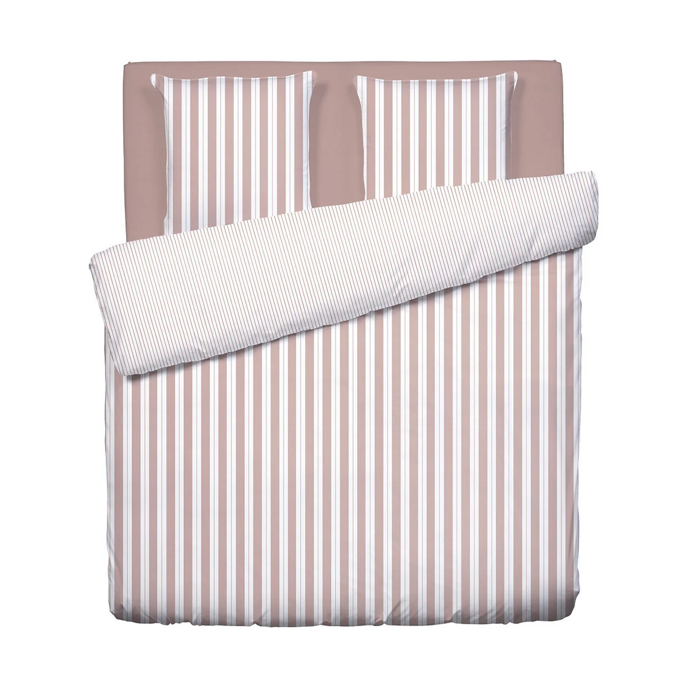 Housse De Couette + Taies D'Oreiller Satin De Coton - Vieux Rose - Noémie - Image 5