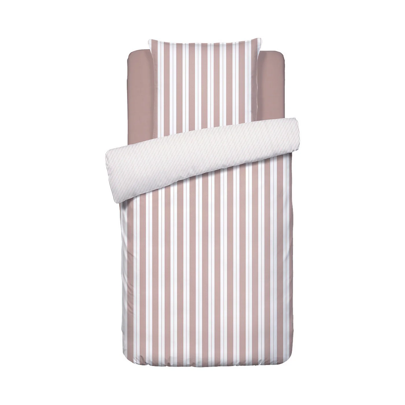 Housse De Couette + Taies D'Oreiller Satin De Coton - Vieux Rose - Noémie - Image 6