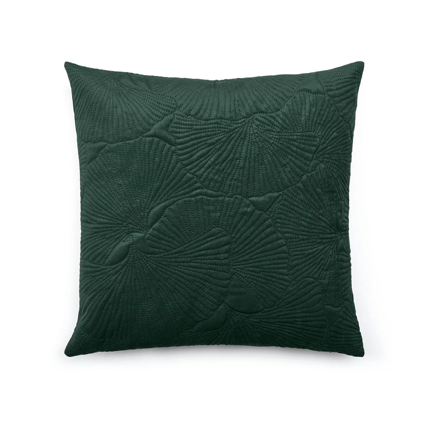 Housse De Coussin Fleur Ciselé - Vert Foncé - Uni - Image 4