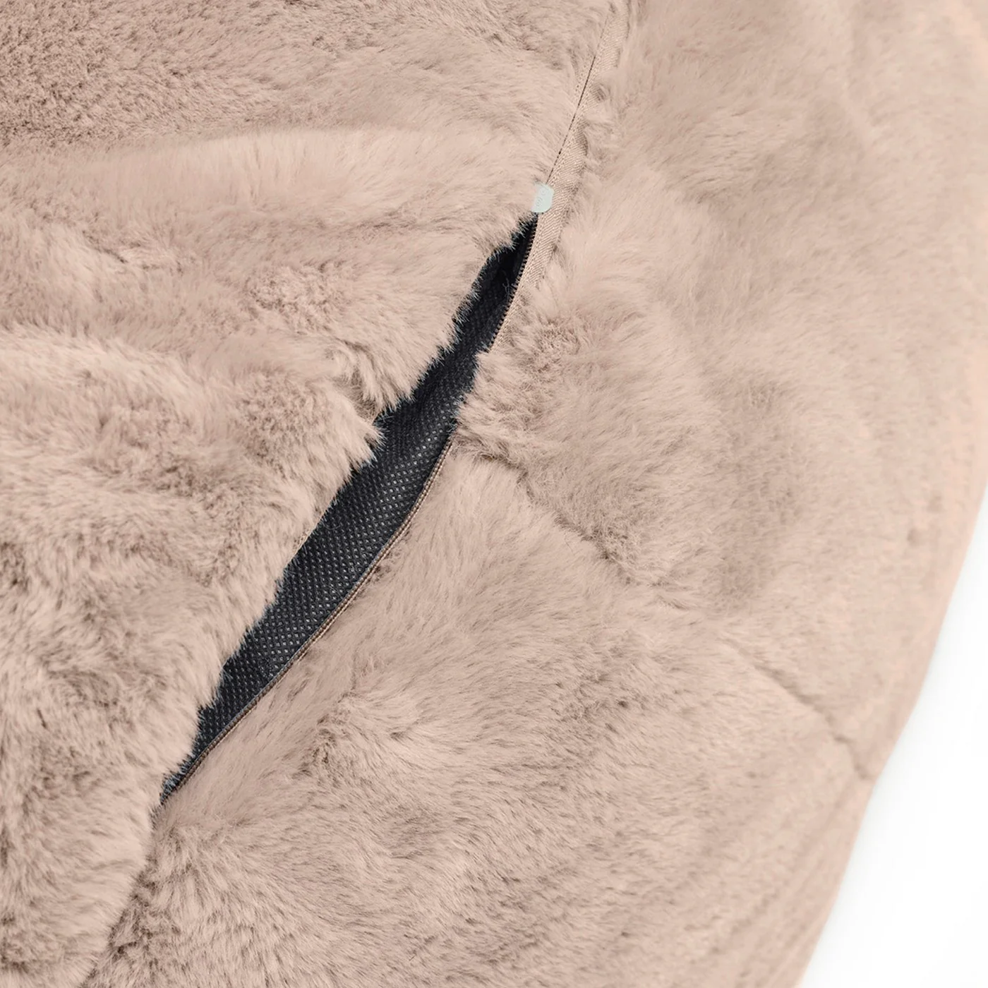 Housse De Pouf Imitation Fourrure - Beige - Uni - Image 4