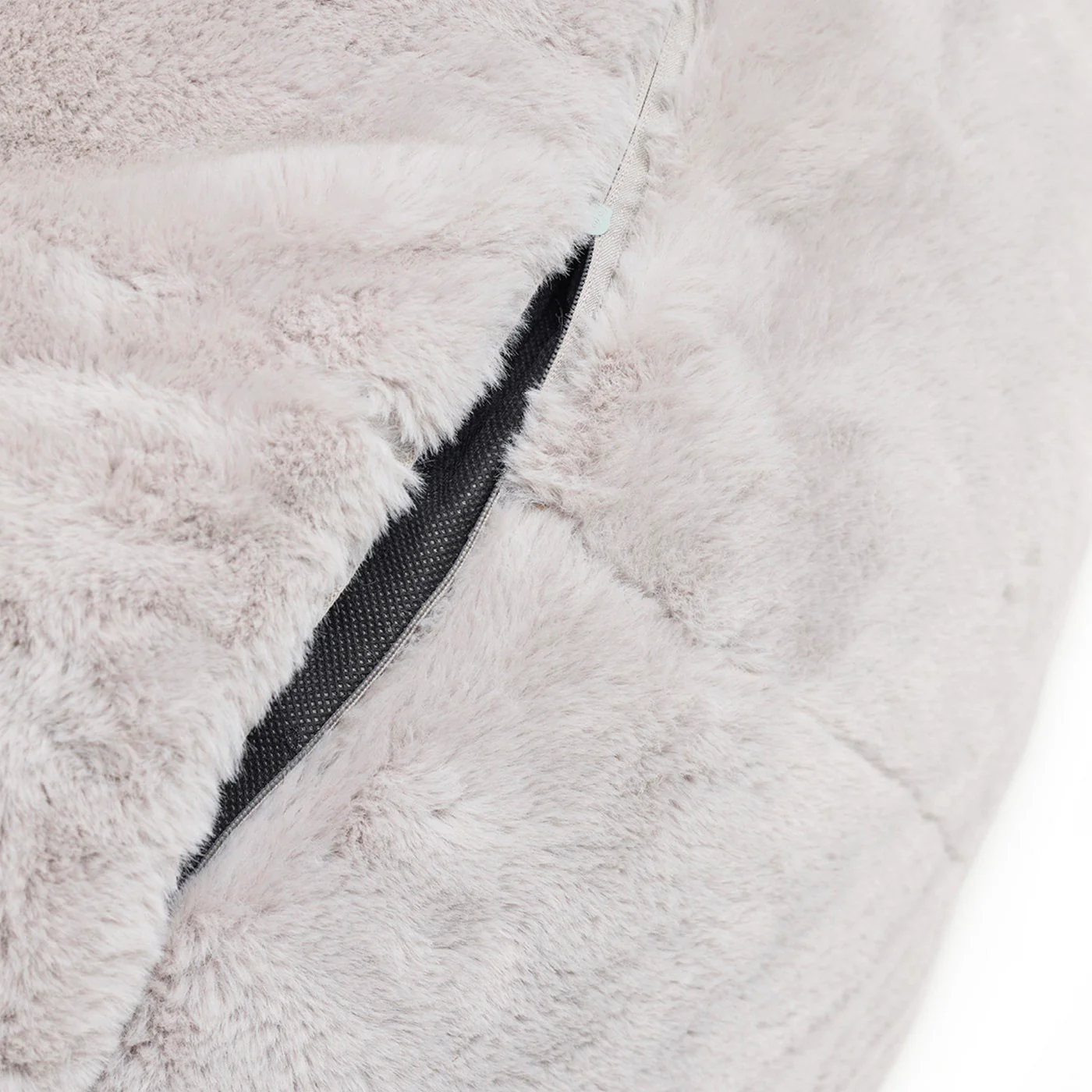 Housse De Pouf Imitation Fourrure - Gris - Uni - Image 4