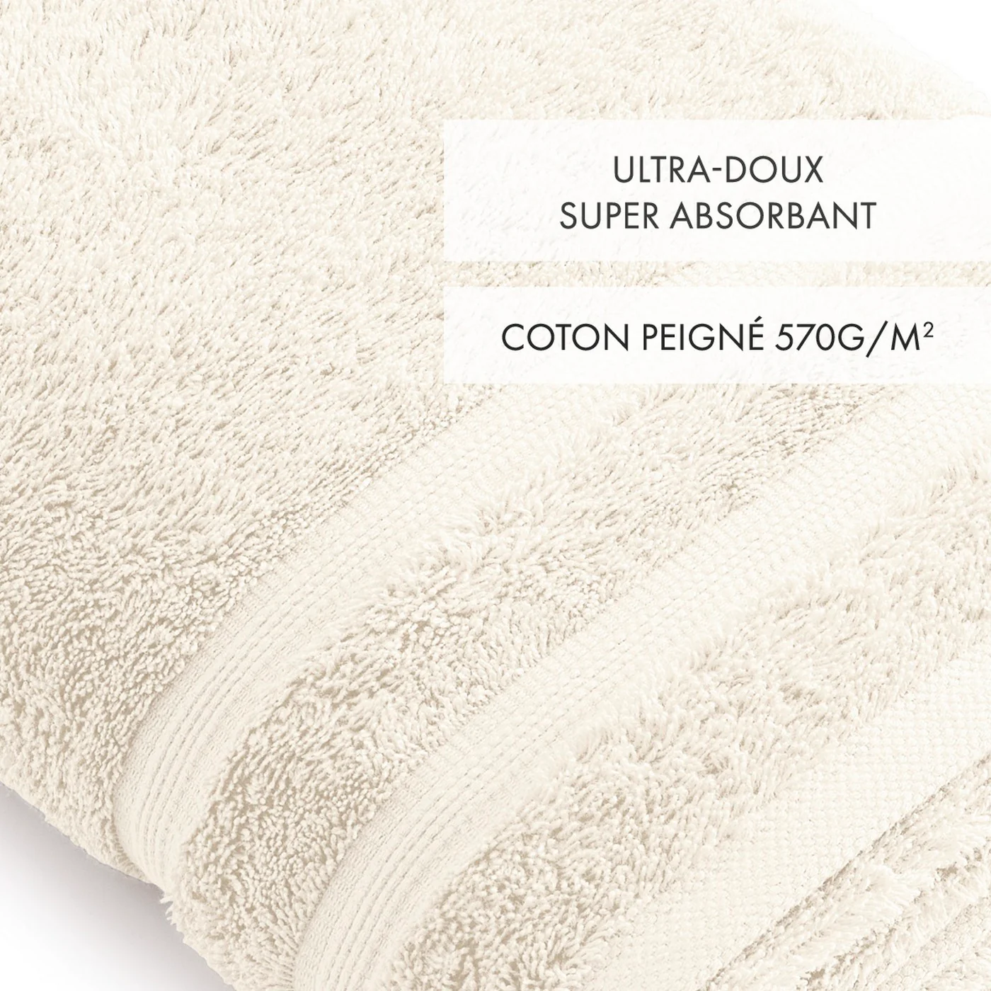 Maxi Drap De Bain - Ivoire - Vague - Image 3