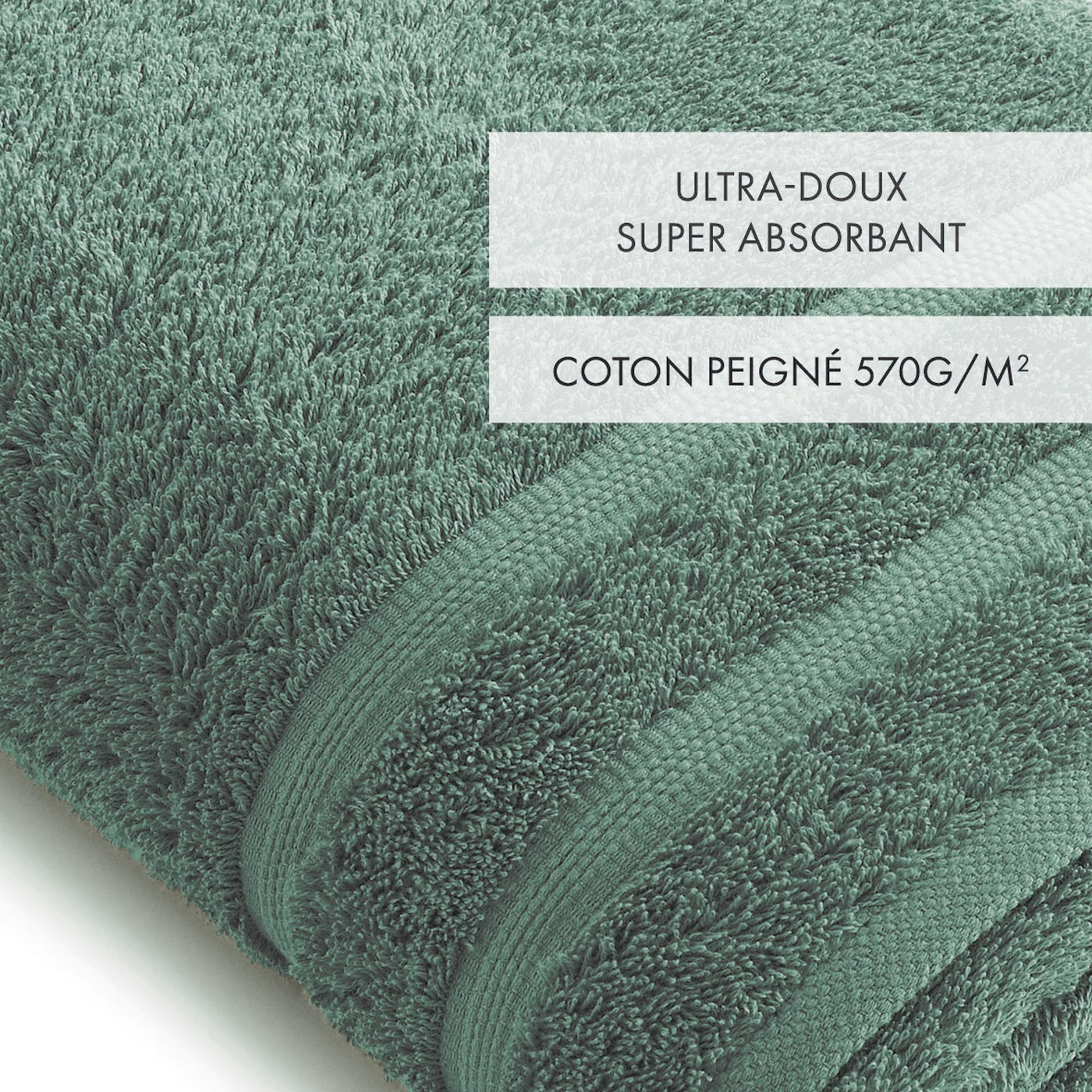 Maxi Drap De Bain - Vert Bouteille - Vague - Image 3