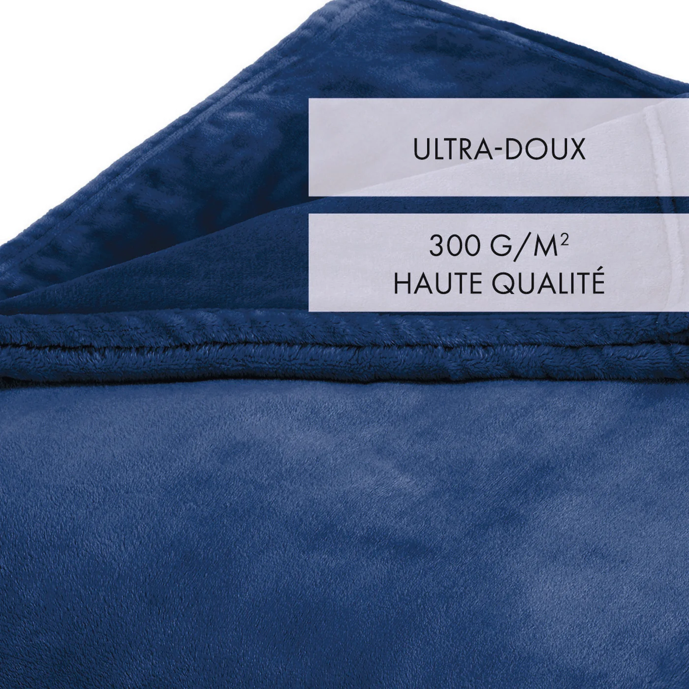 Maxi Plaid/Couvre-Lit En Polaire - Bleu - Uni - Image 2
