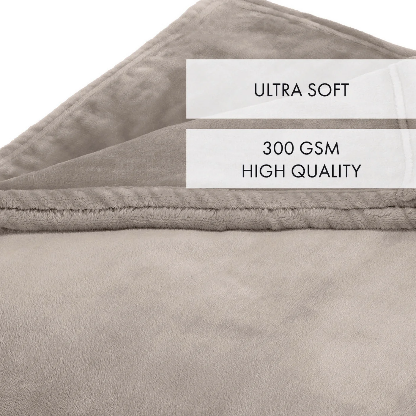 Maxi Plaid/Couvre-Lit En Polaire - Taupe - Uni - Image 3