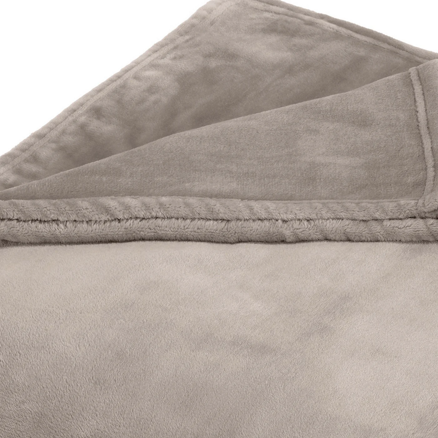 Maxi Plaid/Couvre-Lit En Polaire - Taupe - Uni - Image 4
