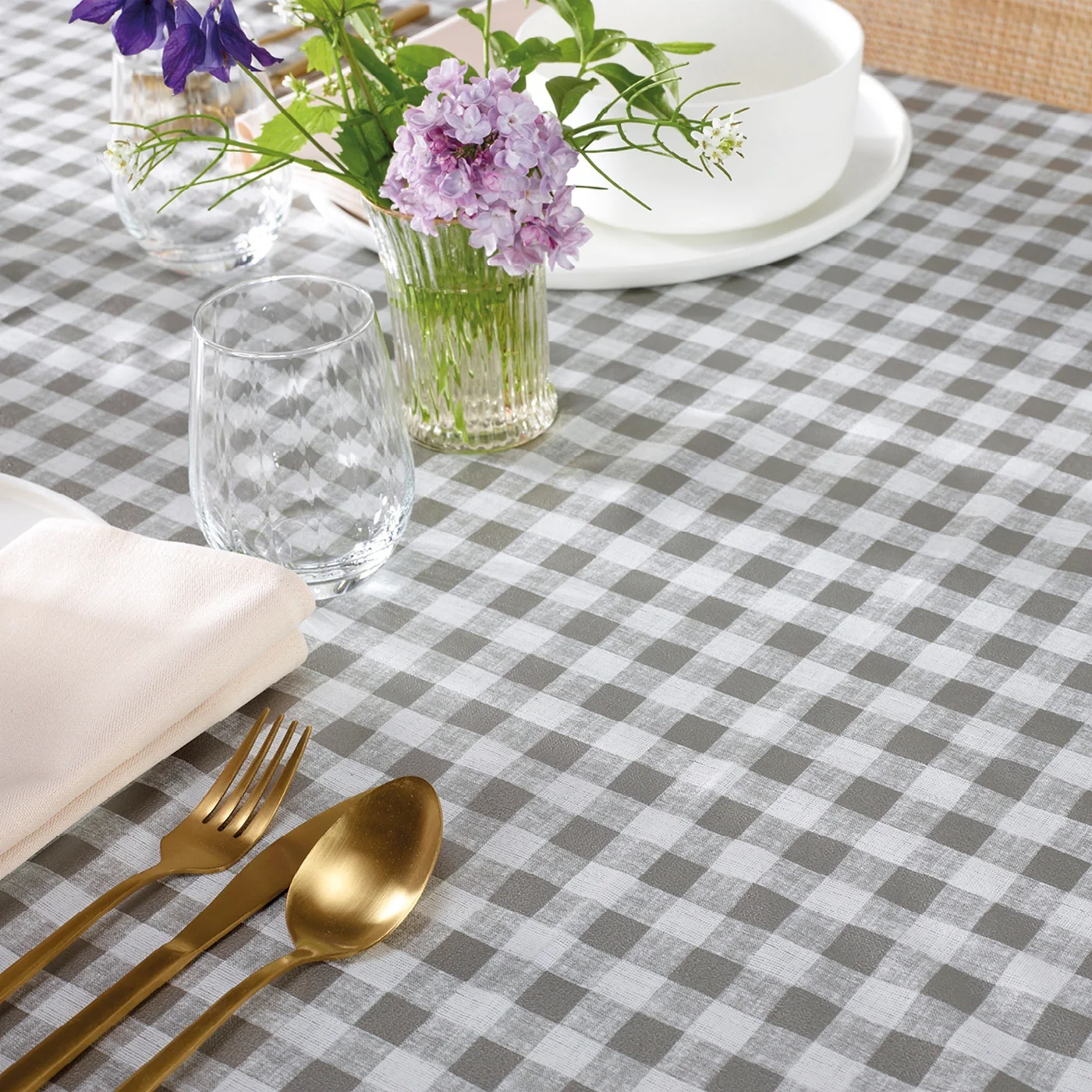 Nappe - Taupe - Carrés - Image 4