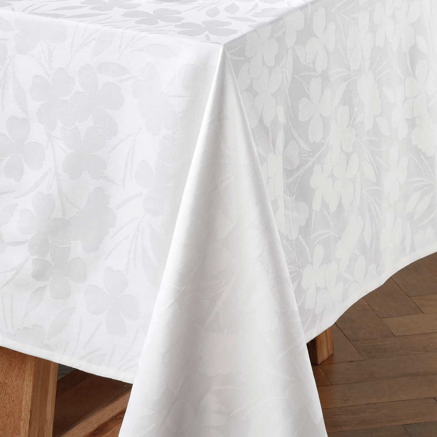 Nappe Tissé Jacquard - Blanc - Petit Chêne - Image 2