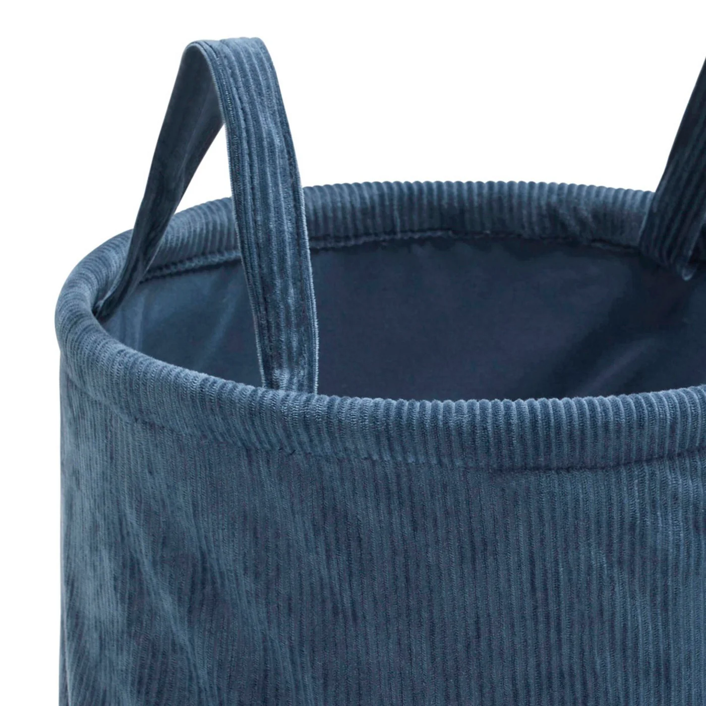 Panier De Rangement Velours Côtelé - Bleu - Uni - Image 4