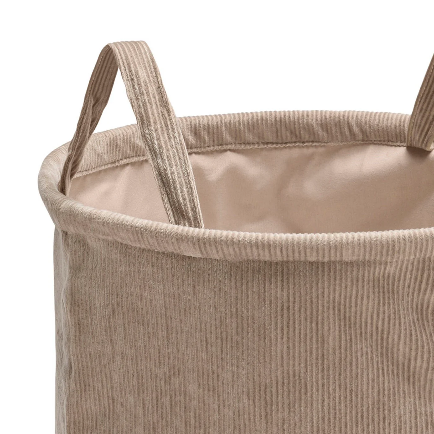 Panier De Rangement Velours Côtelé - Taupe - Uni - Image 4