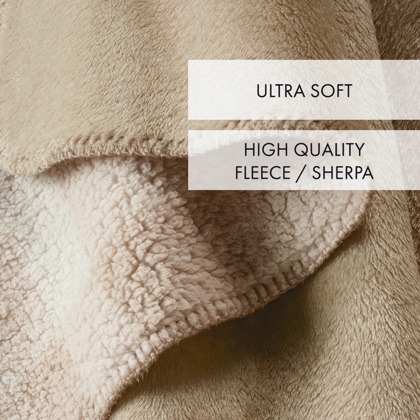 Plaid En Polaire - Beige / Taupe - Square - Image 4
