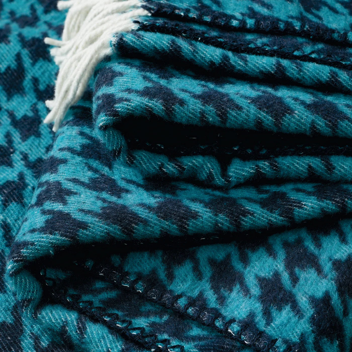 Plaid Tissé - Bleu - Pied De Poule - Image 5