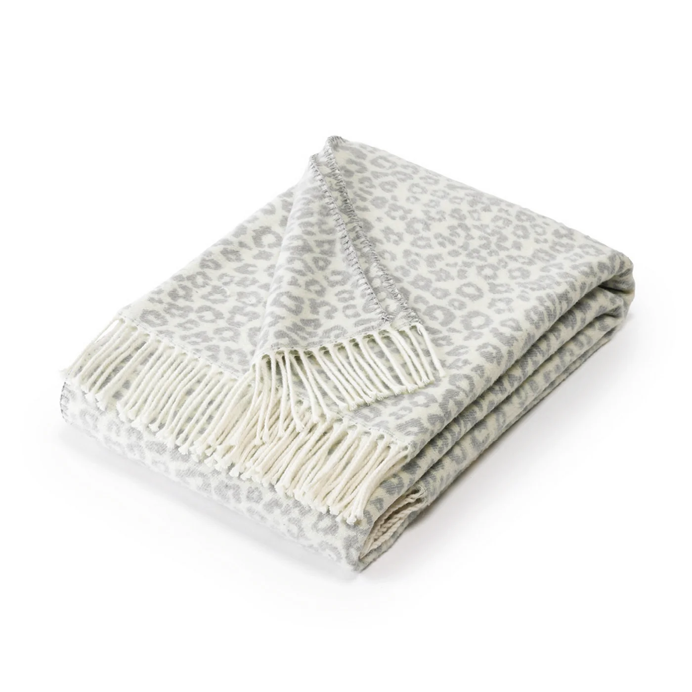 Plaid Tissé - Gris Clair - Leopard - Image 2