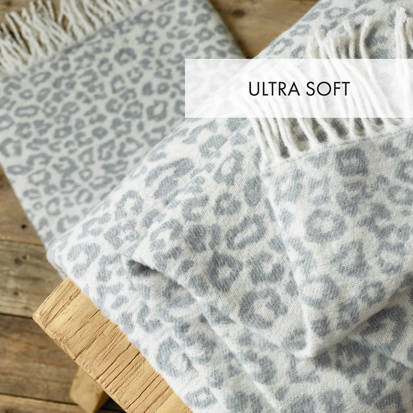 Plaid Tissé - Gris Clair - Leopard - Image 4