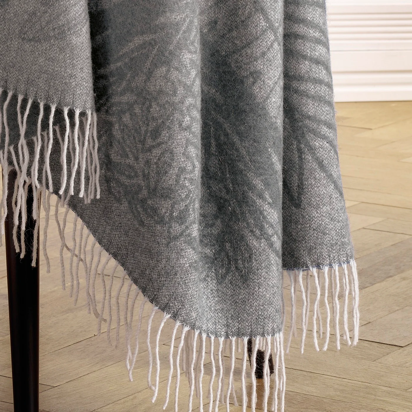 Plaid Tissé - Gris - Illusion Tropicale - Image 5