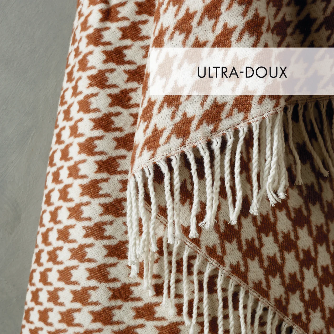 Plaid Tissé - Marron - Pied De Poule - Image 3
