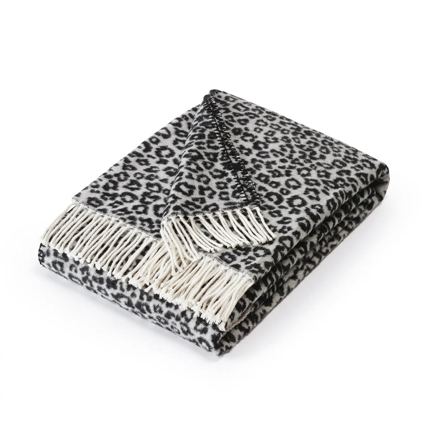 Plaid Tissé - Noir / Gris Foncé - Leopard - Image 6