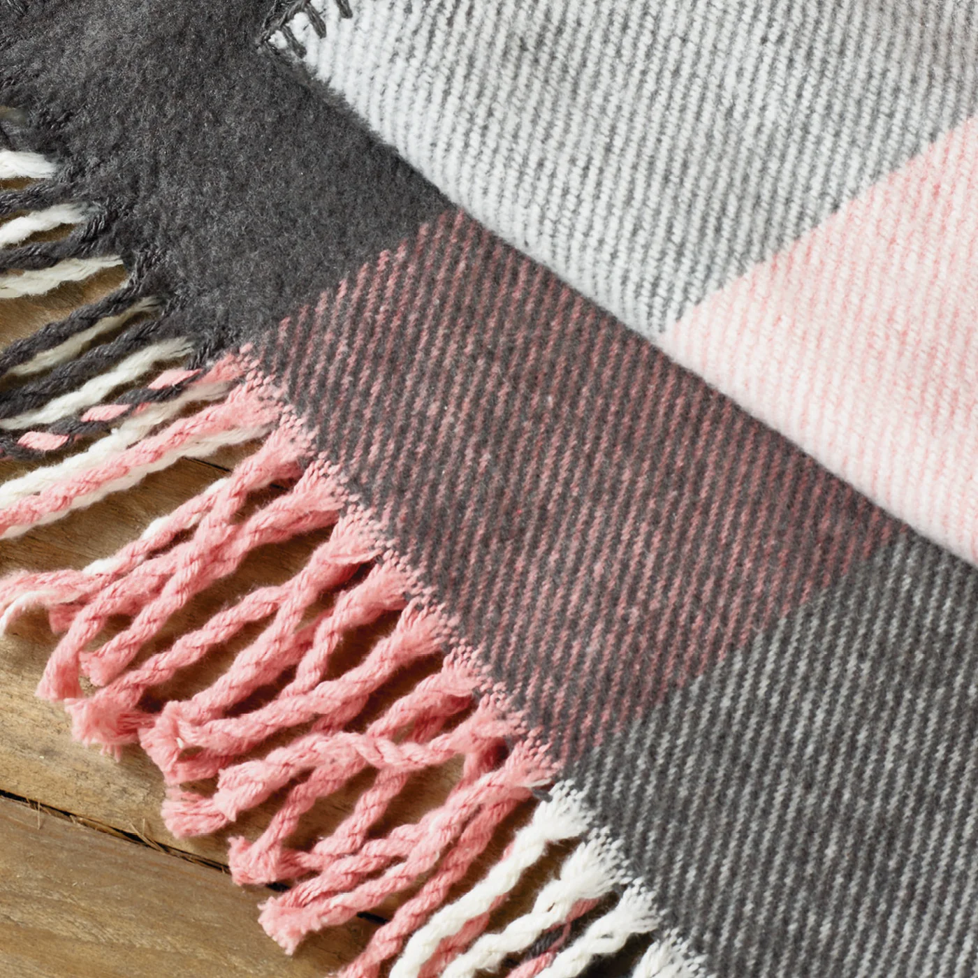 Plaid Tissé - Rose / Gris - Tartan - Image 5