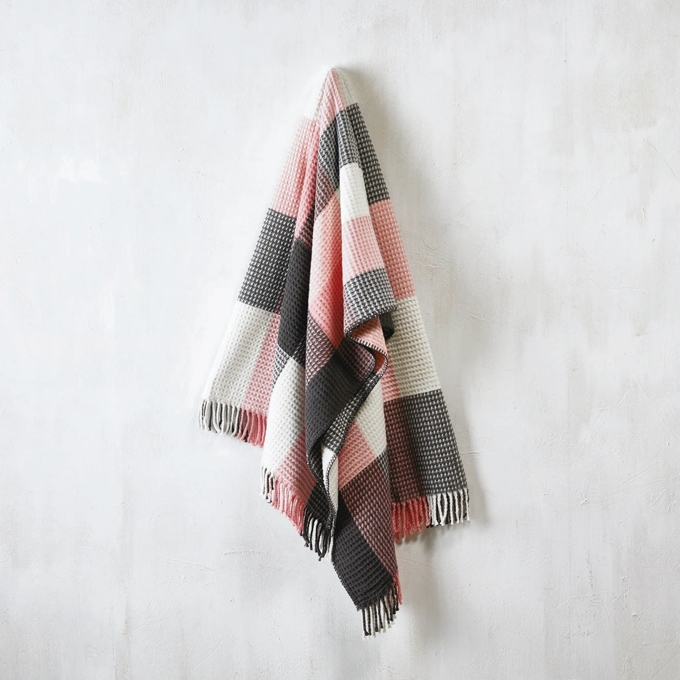 Plaid Tissé - Rose / Gris - Tartan Waffle - Image 2